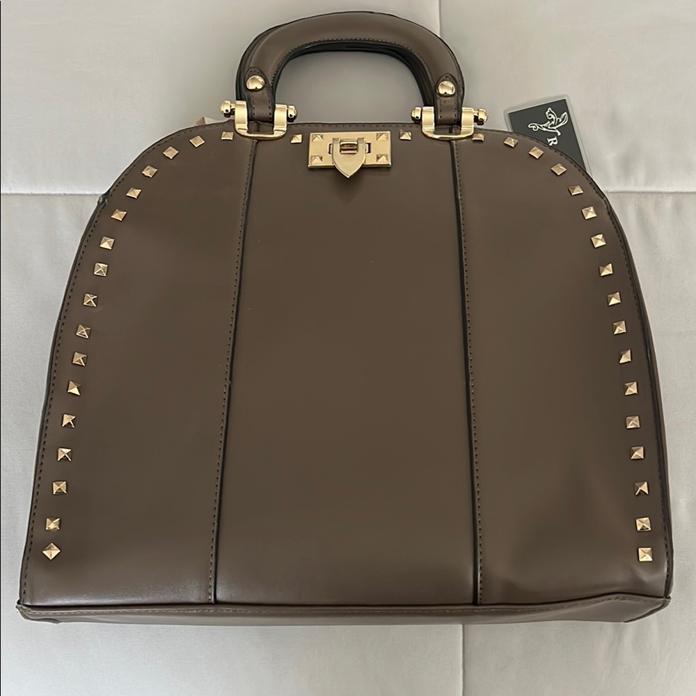 Brown Studded Handbag